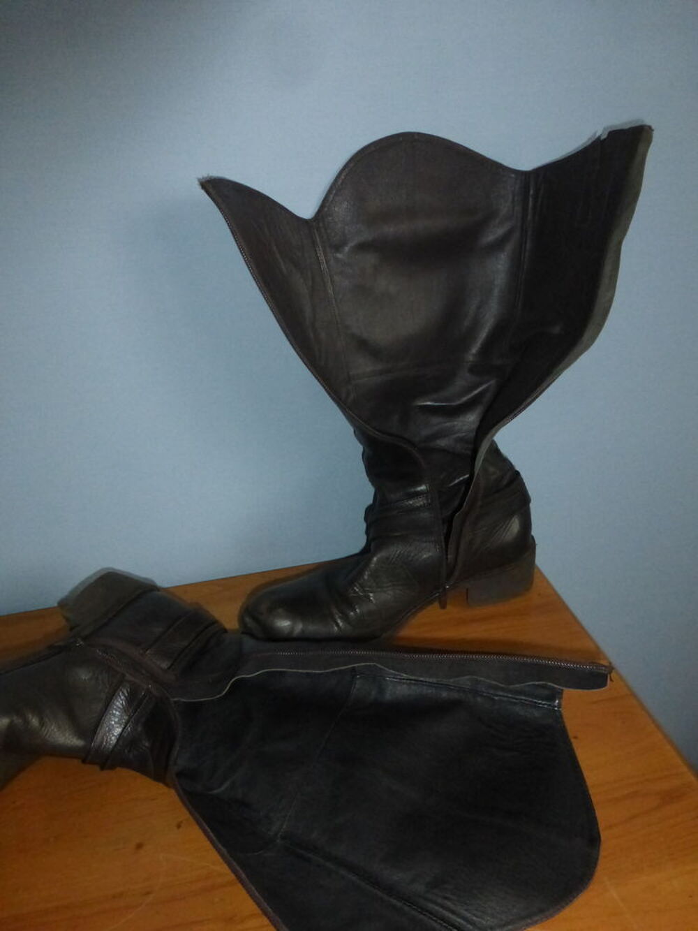 BOTTE CAVALIERE cuir marron 38/39 Chaussures