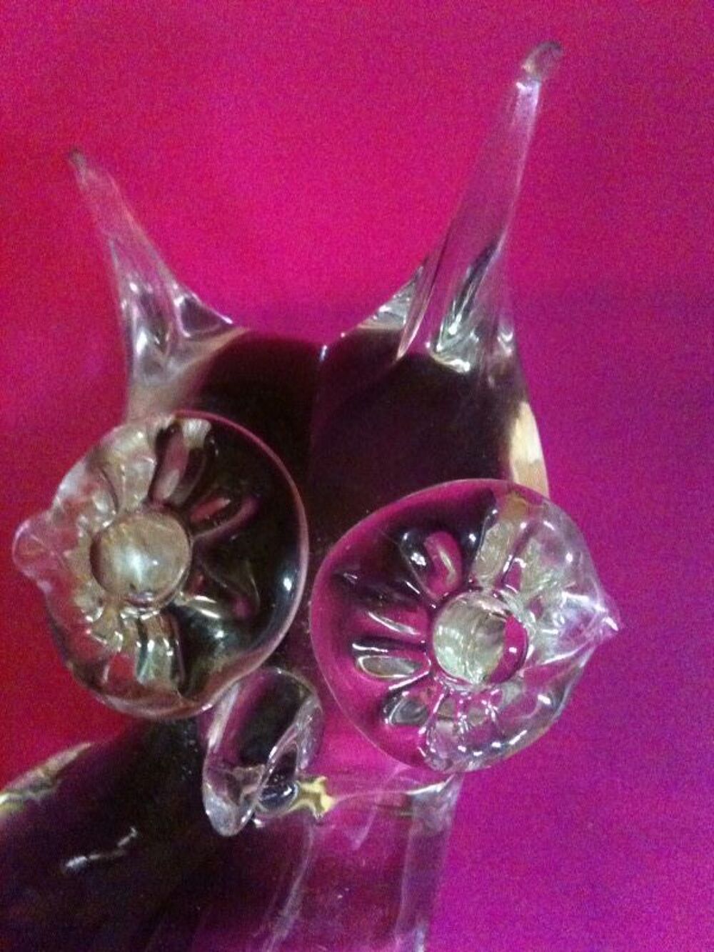 Chouette ou hibou en verre de Murano, art de Ma&icirc;tre verrier 