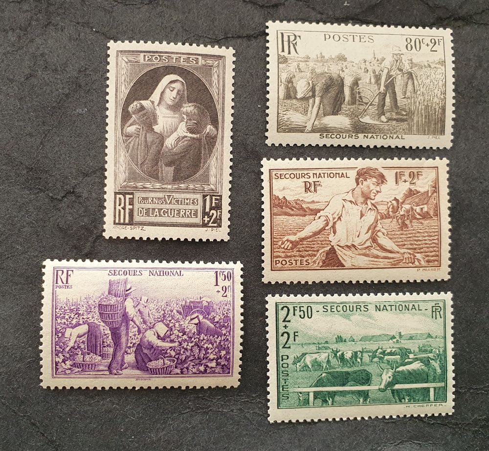 Timbres France s&eacute;rie 465 + s&eacute;rie 466 &agrave; 469 neufs 