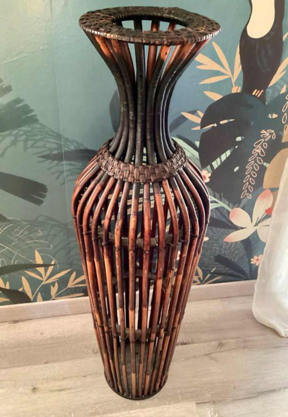 Grand vase rotin Décoration
