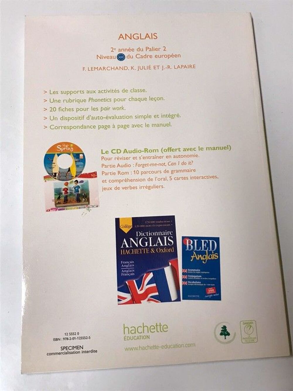 Workbook Anglais New Spring 3&egrave;me Livres et BD