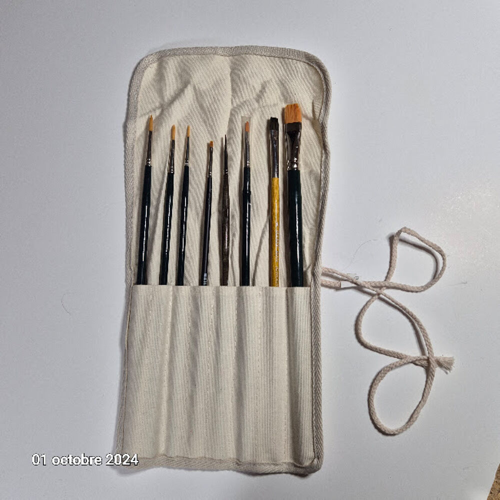 Lot de pinceaux grands manches plats et ronds isabey , milan Bricolage