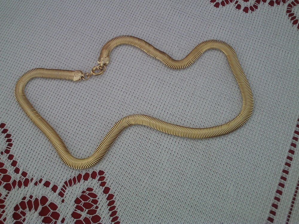 Collier ancien dor&eacute; or fin mailles serpent souples N&deg; 27 Bijoux et montres