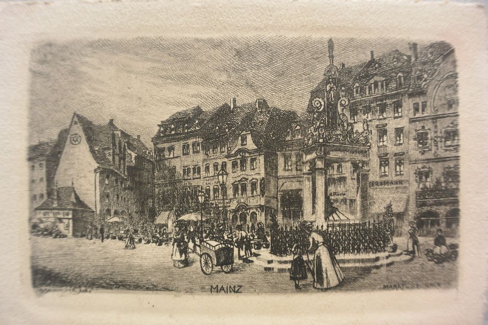 Mainz / Mayence - 9 eaux-fortes de SCHWENZER circa 1900 
