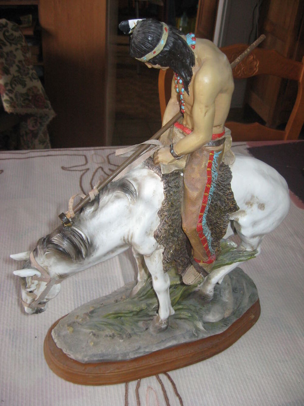 statuette indien &agrave; cheval, Univers trade Décoration