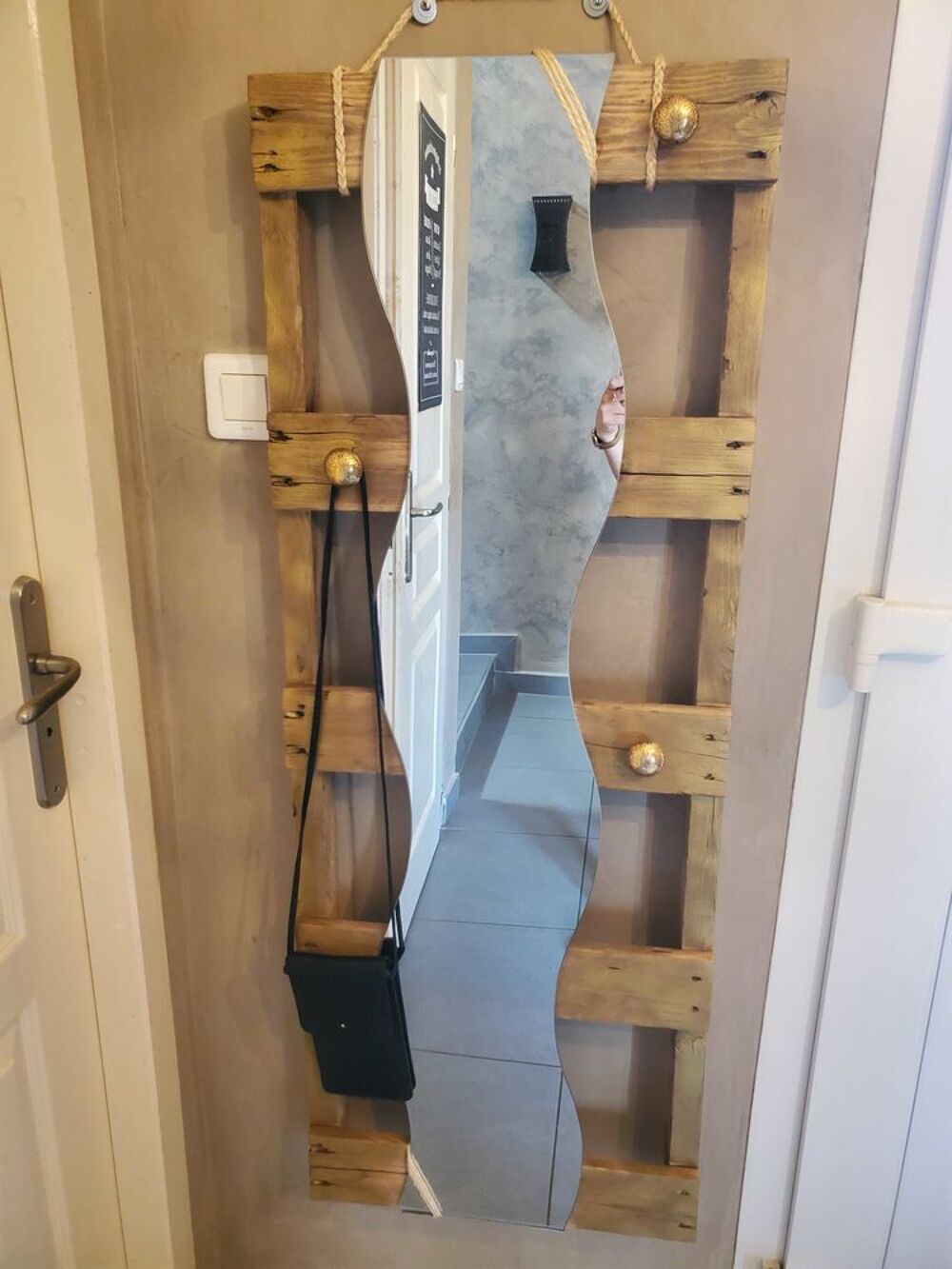Miroir Porte Manteaux en bois Décoration