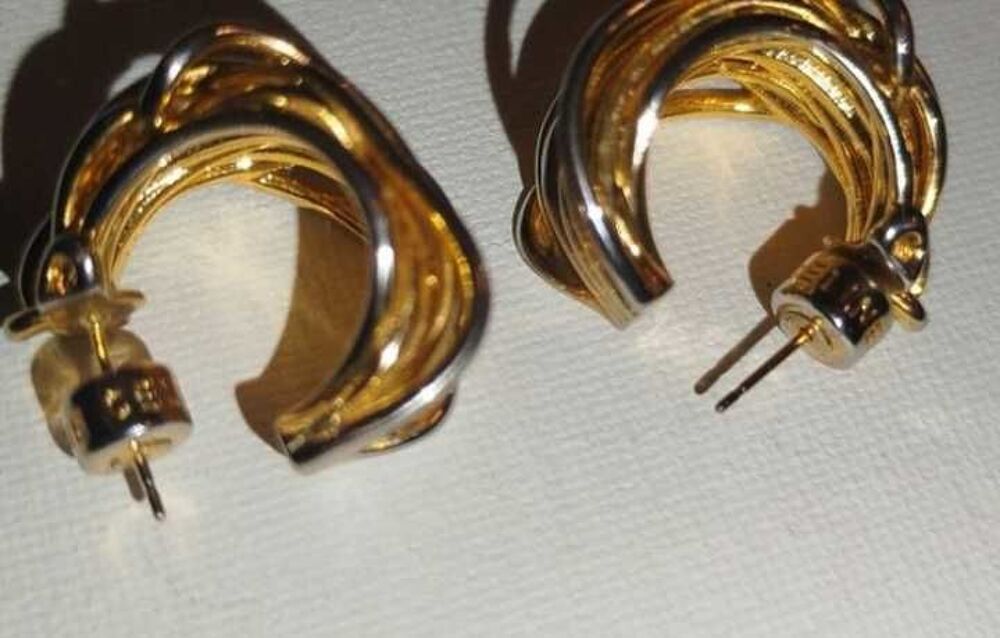 Boucles d'oreilles C&eacute;line plaqu&eacute; or Bijoux et montres