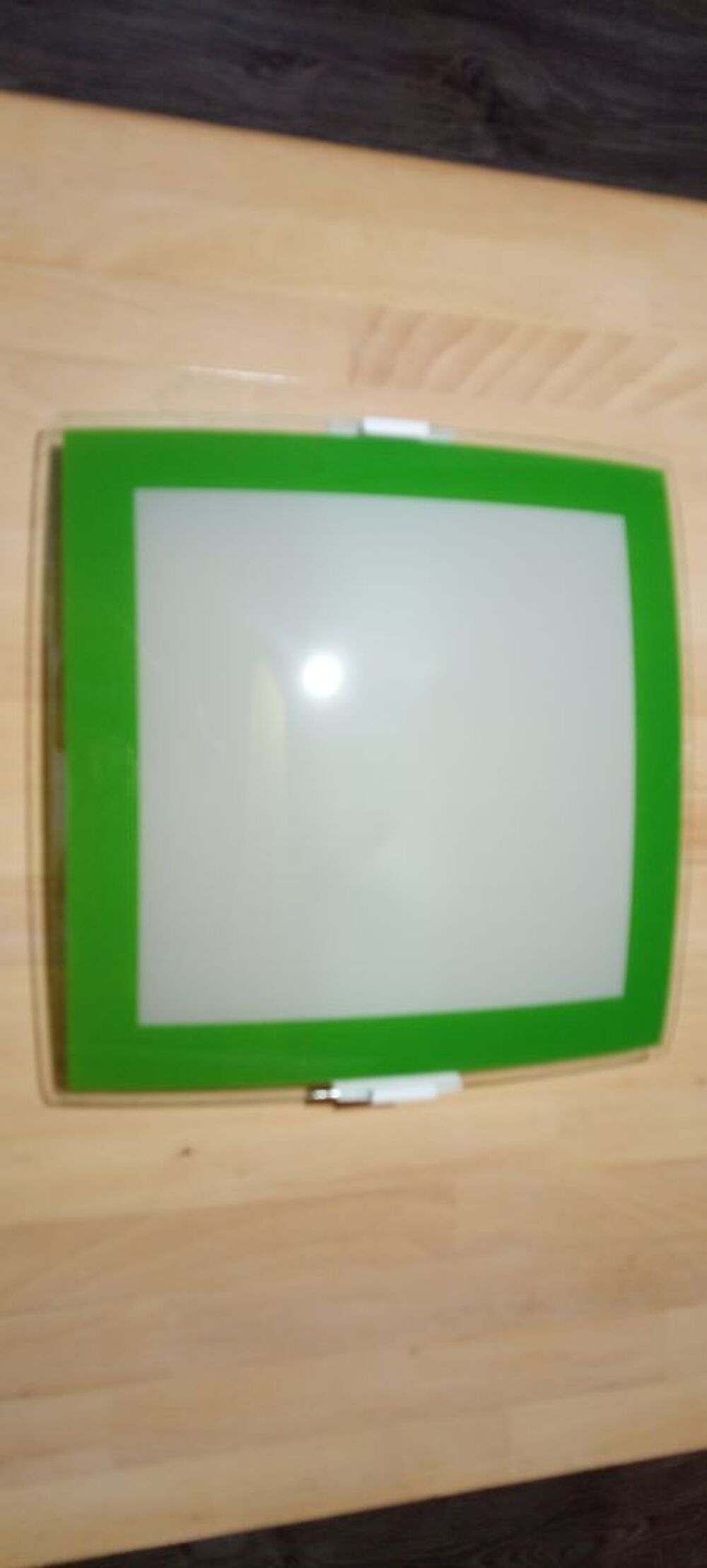 Lustre ou applique carr&eacute;e - verre d&eacute;poli - 30 x 30 cm Décoration