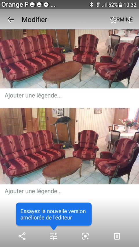 Canap et 2 fauteuils style rgence couleur rouge 0 Lisieux (14)