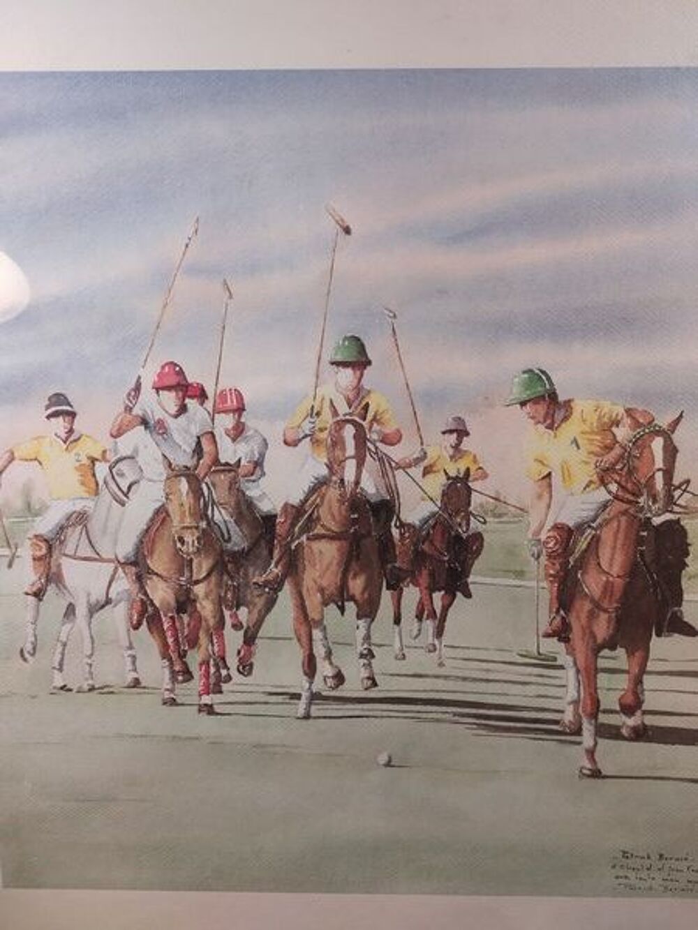 Tableau PATRICK BERNI&Eacute; Polo Sport &Eacute;questre &Eacute;quitation Cheval Décoration