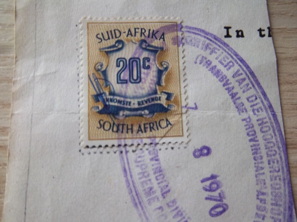 lot collection 2 timbres Afrique du Sud 1970 