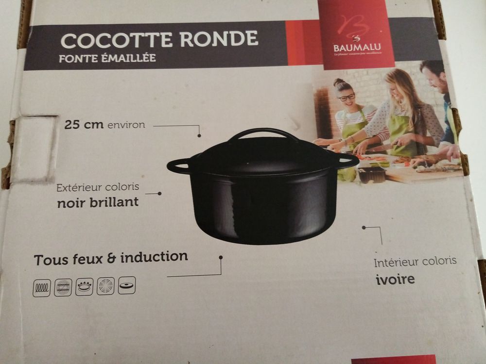 COCOTTE RONDE en fonte &eacute;maill&eacute;e 25cm Cuisine