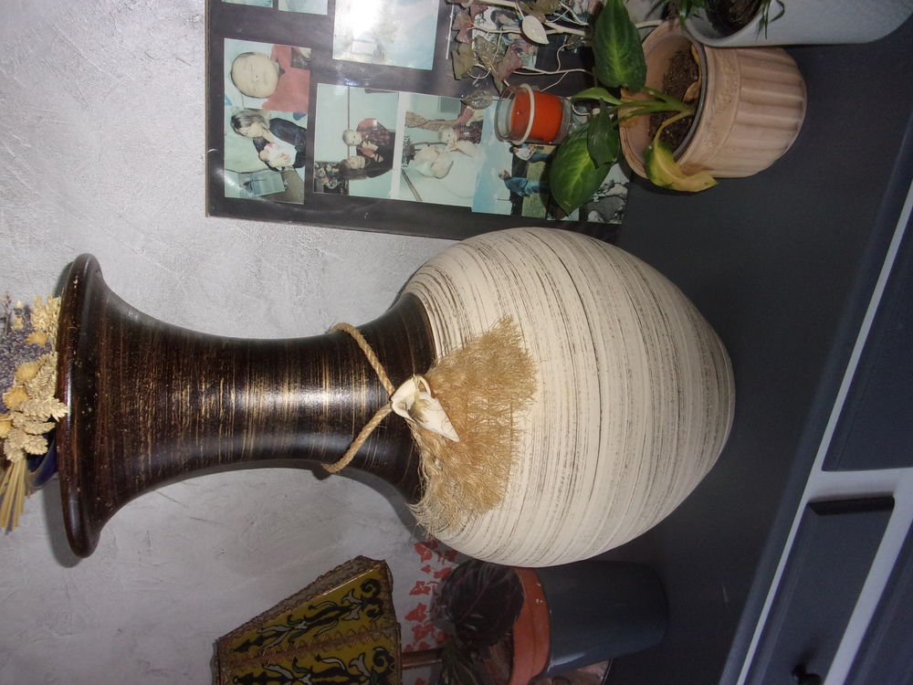 grande amphore de 60 cm beige et marron Décoration