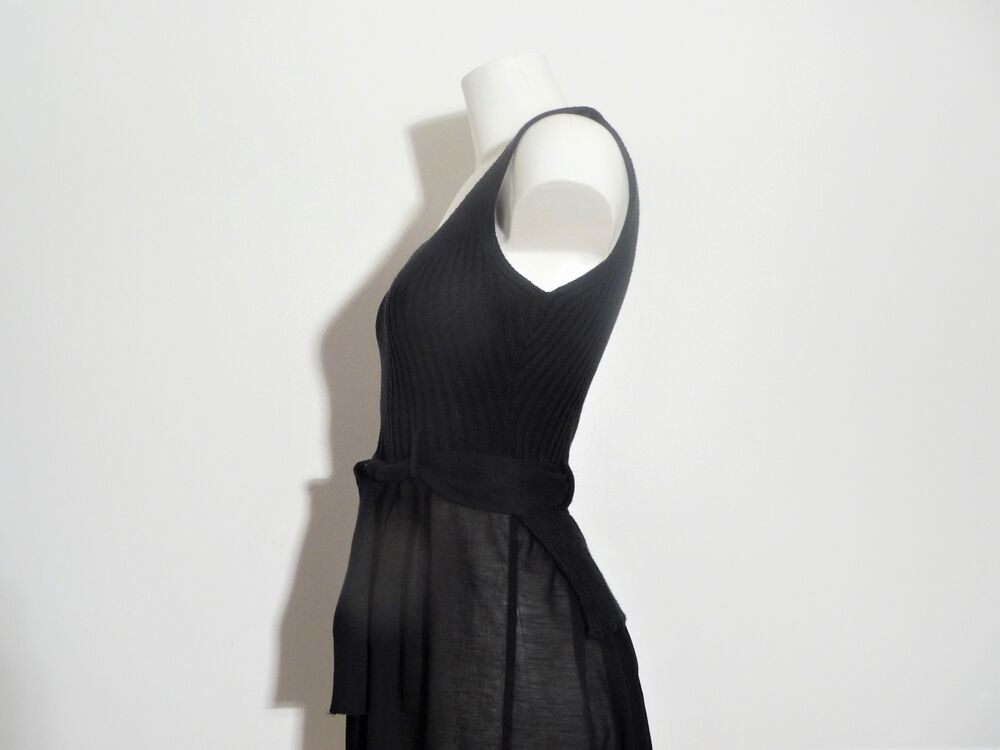 Tunique Longue/ Robe Bi Mati&egrave;re Noir et Ceinture- Cop Copine Vêtements