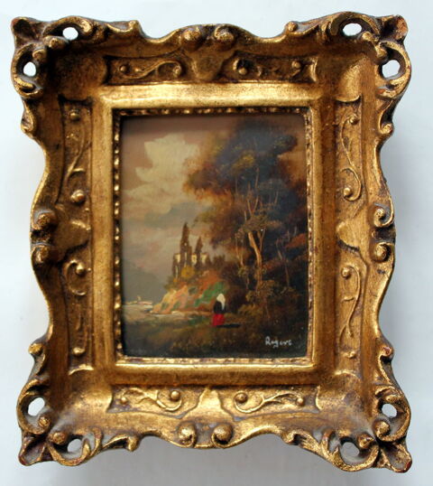 Tableau ancien paysage signé Rogers 80 Issy-les-Moulineaux (92)
