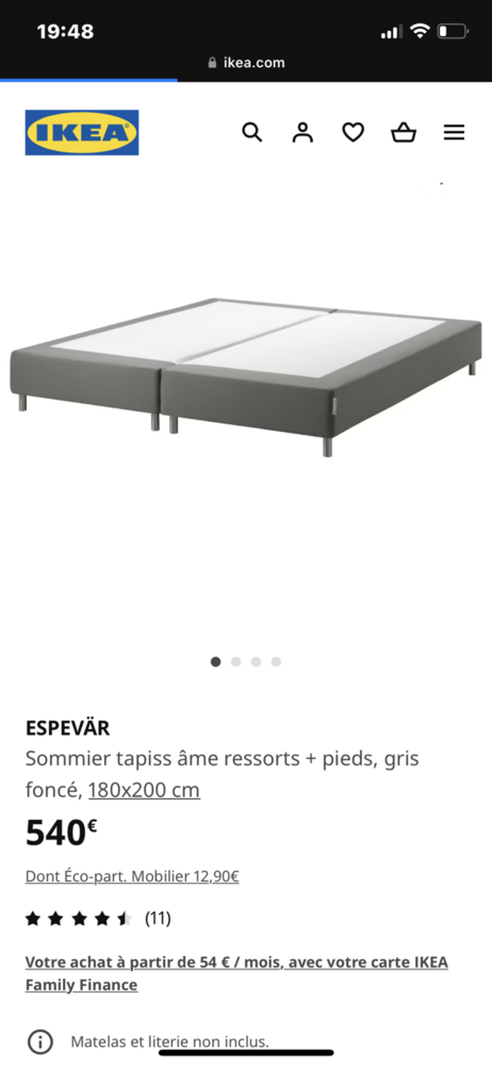 Sommier de lit IKEA ressort 180*200 Meubles