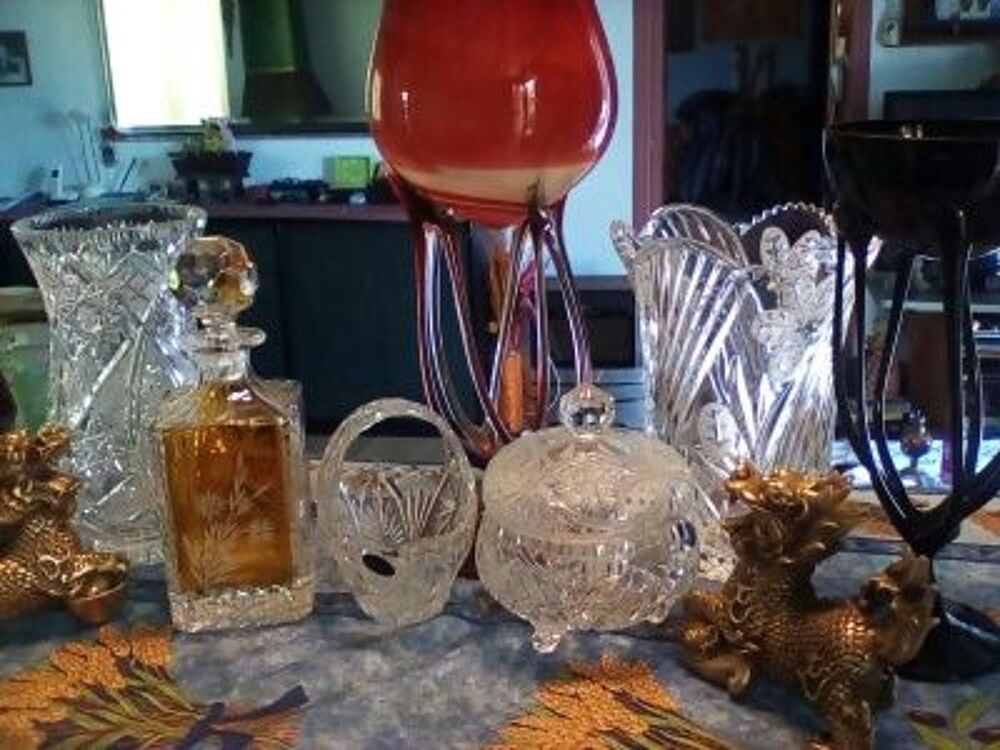 verres ; cristal et bronze Décoration