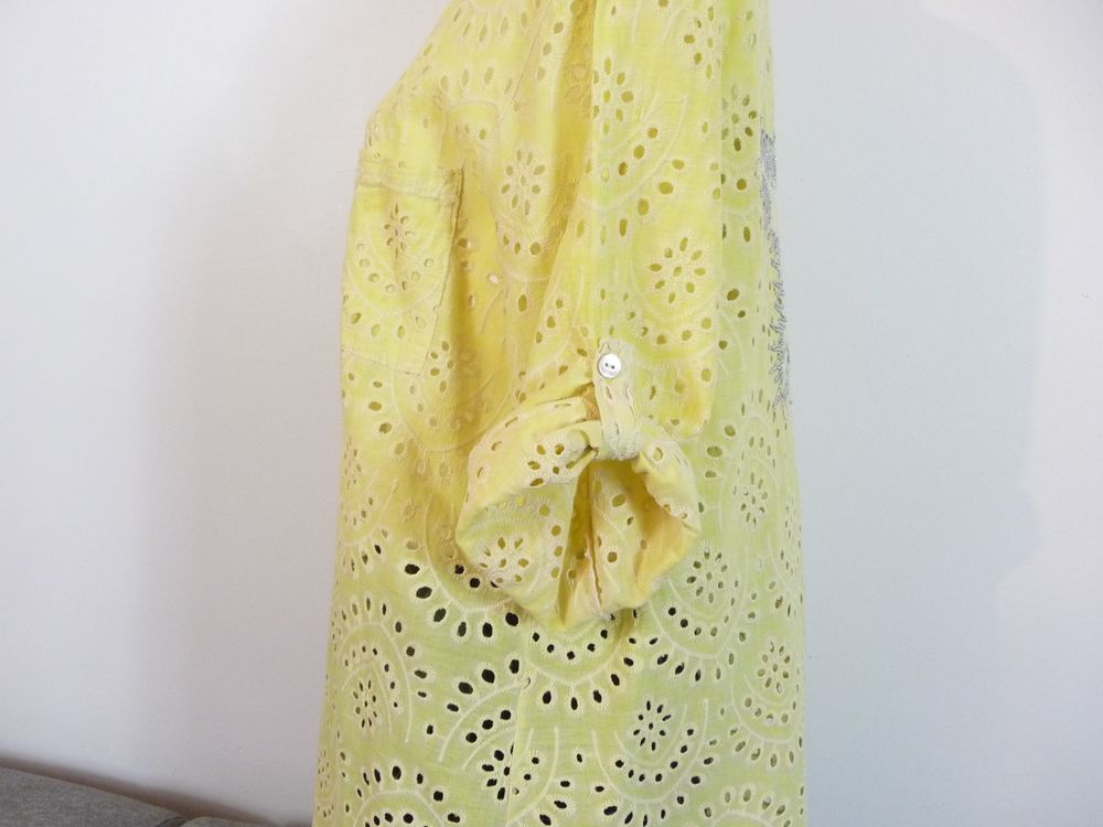 Chemise/ Blouse Coton Jaune Manches Longues- Carla Giannini Vêtements