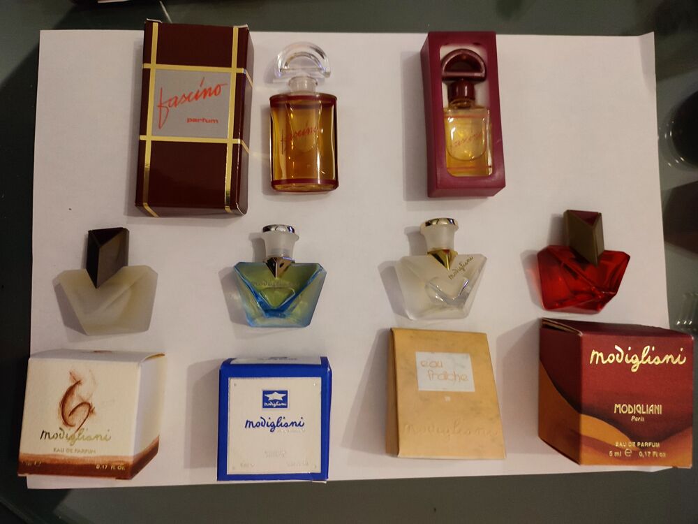 Miniatures de parfum Modigliani et Fascino 