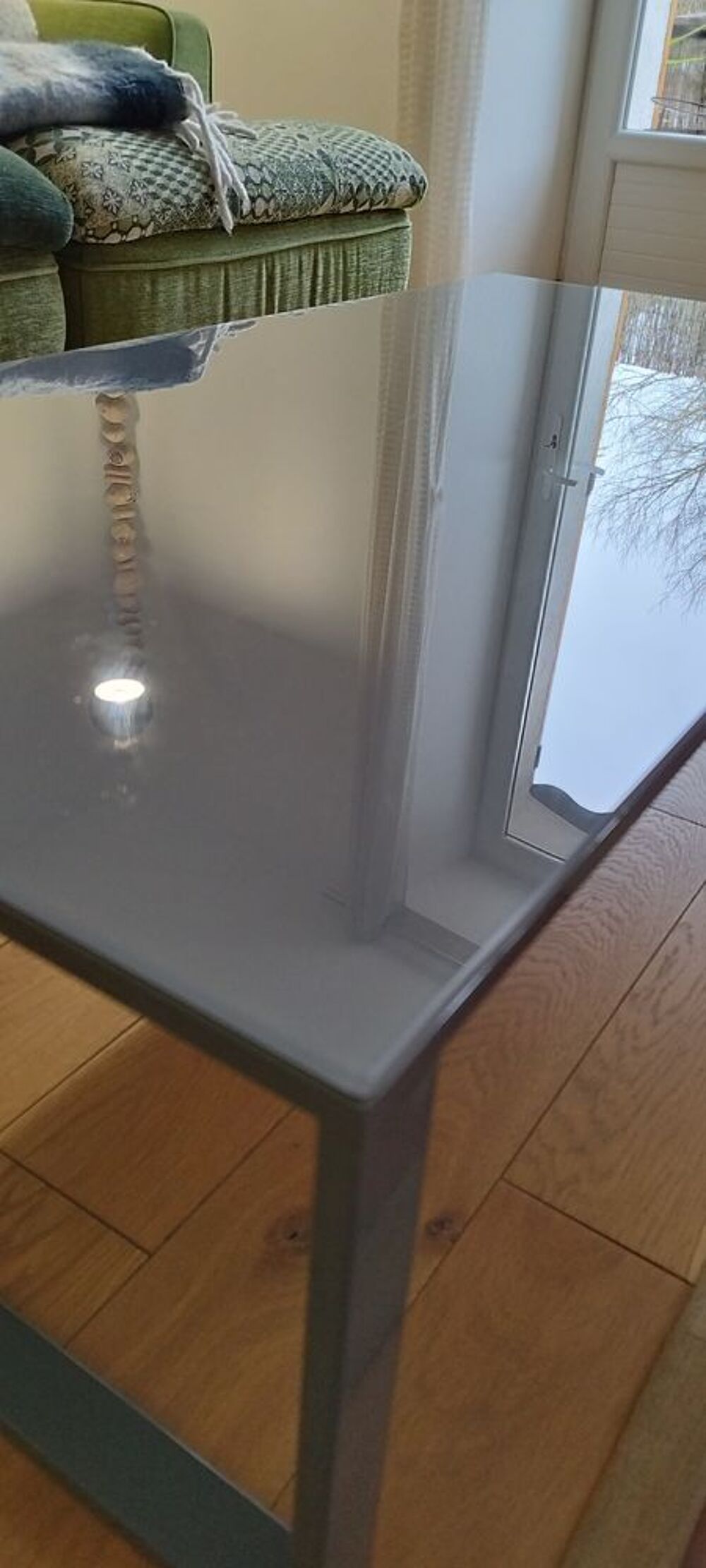 Table basse contemporaine verre &amp; m&eacute;tal 120*60*31 Meubles