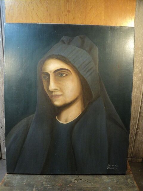 Tableau Portrait de Femme XX�me Sign� Santini. 50 Loches (37)