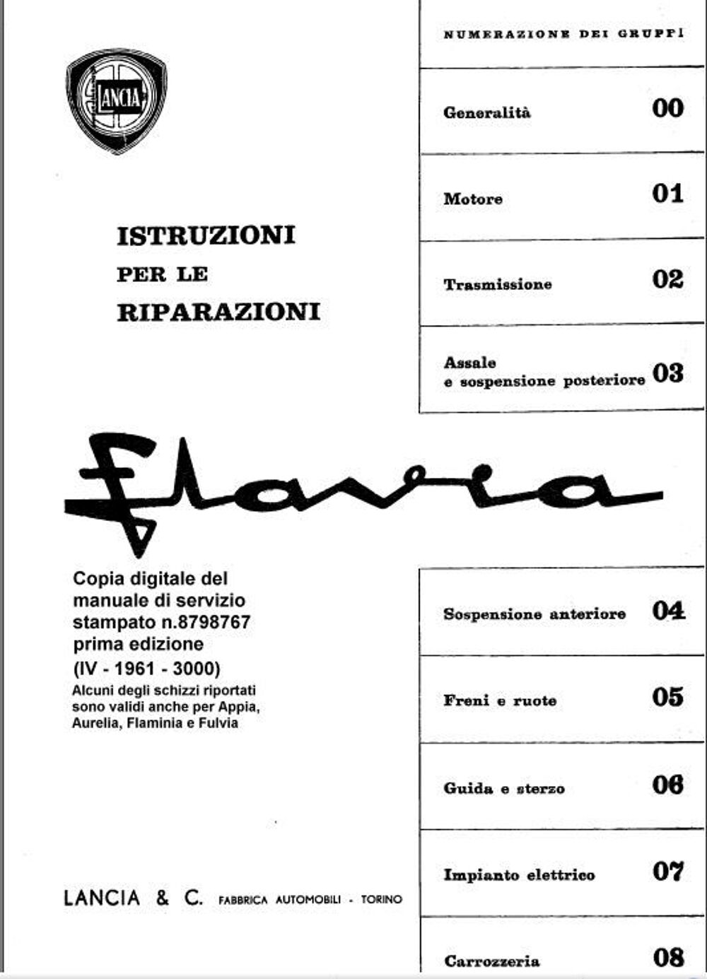 Manuel de r&eacute;paration Lancia Fulvia et Flavia Livres et BD