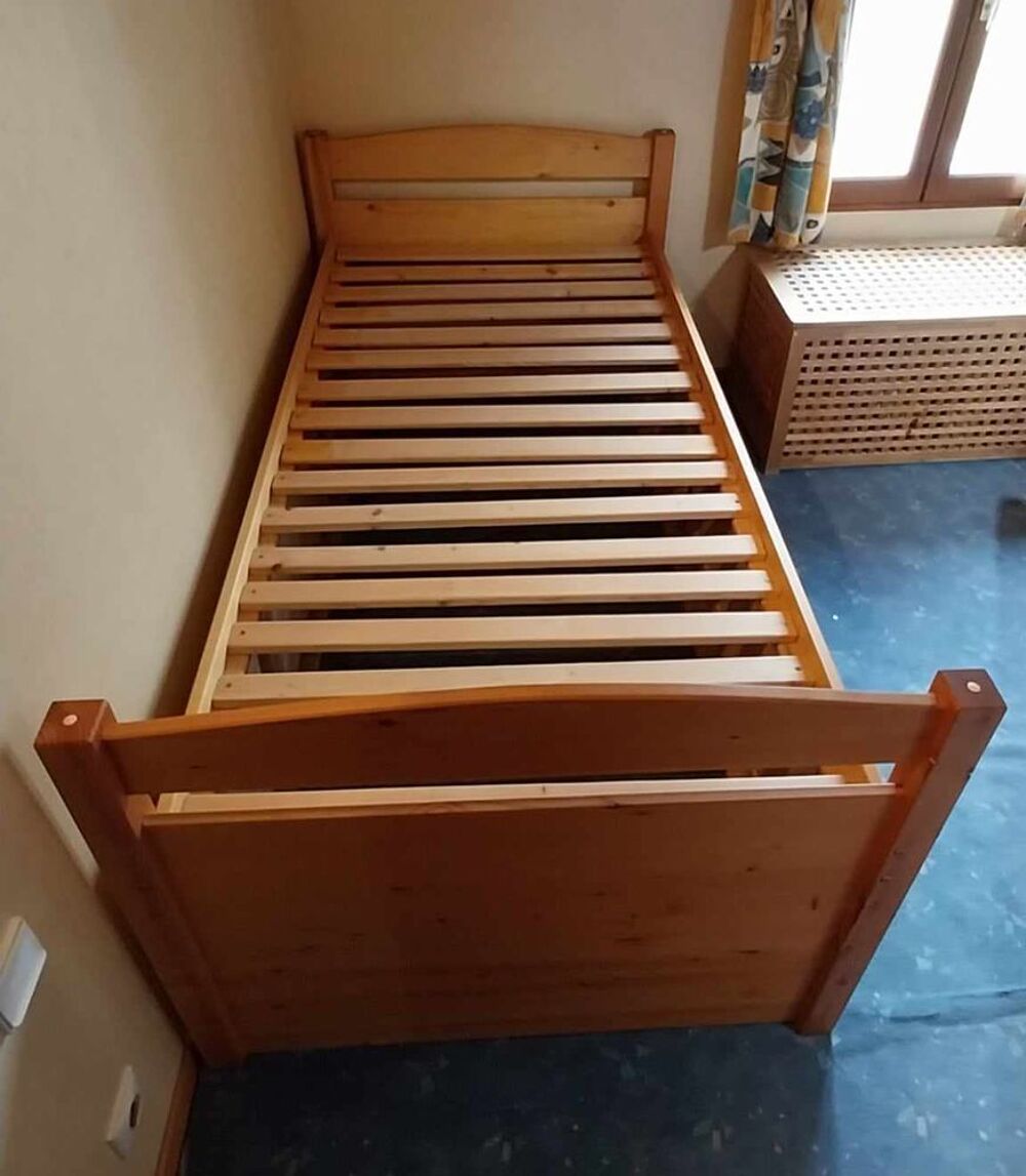 Lit enfant / ado en pin avec coffre rangement Meubles