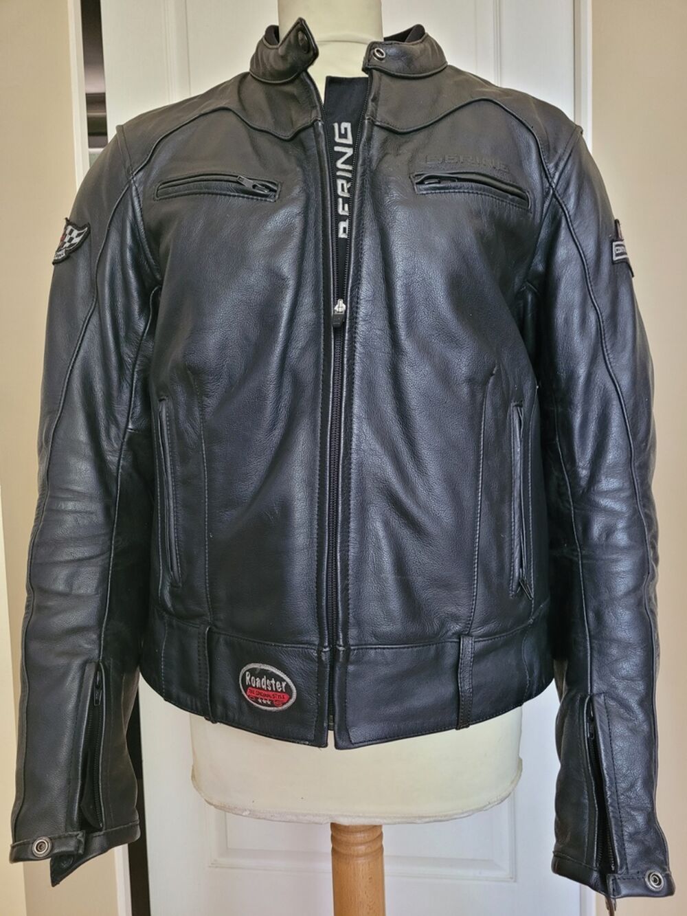 Blouson Moto Cuir Noir Sports