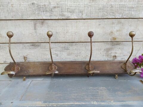 Ancien Porte Manteau Bois et Mtal 4 Patres  80 Loches (37)