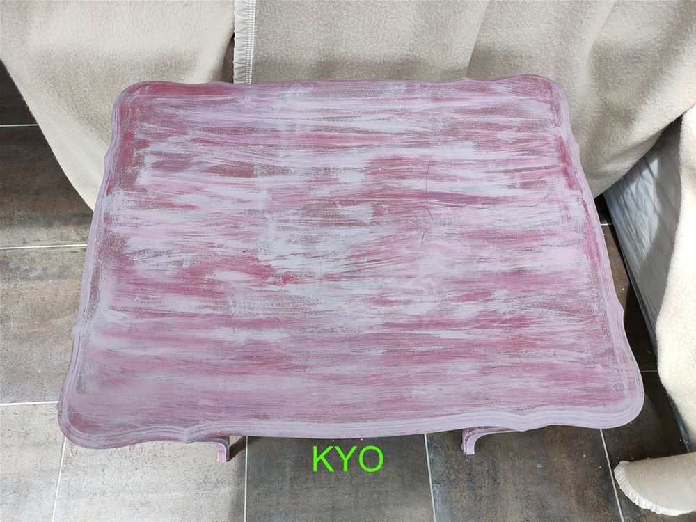 Table d&eacute;corative rectangulaire bois rose, tiroir central Meubles