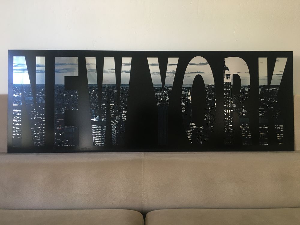 Tableau verre/miroir New-York 140x50cm Dcoration