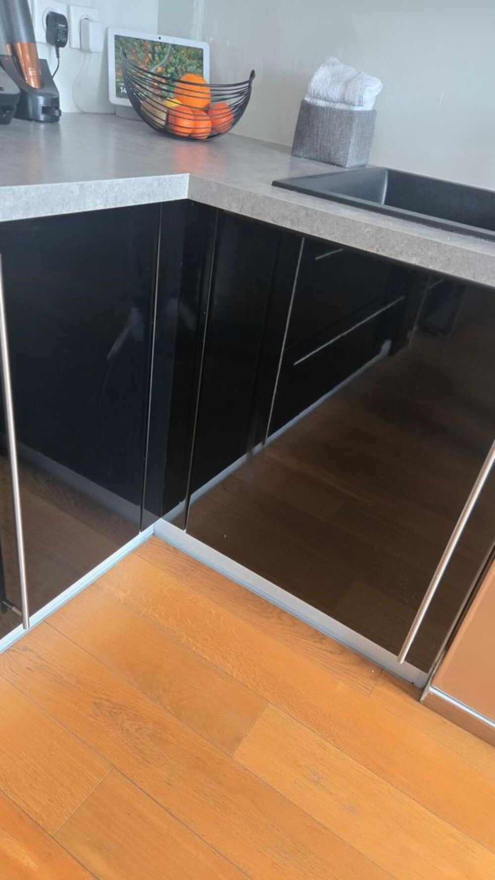 Cuisine Ixina Design Noir Brillant &Eacute;lectrom&eacute;nager en option Cuisine
