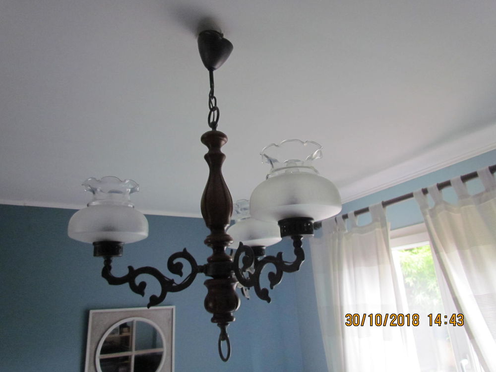 lustre bois voir photo Décoration