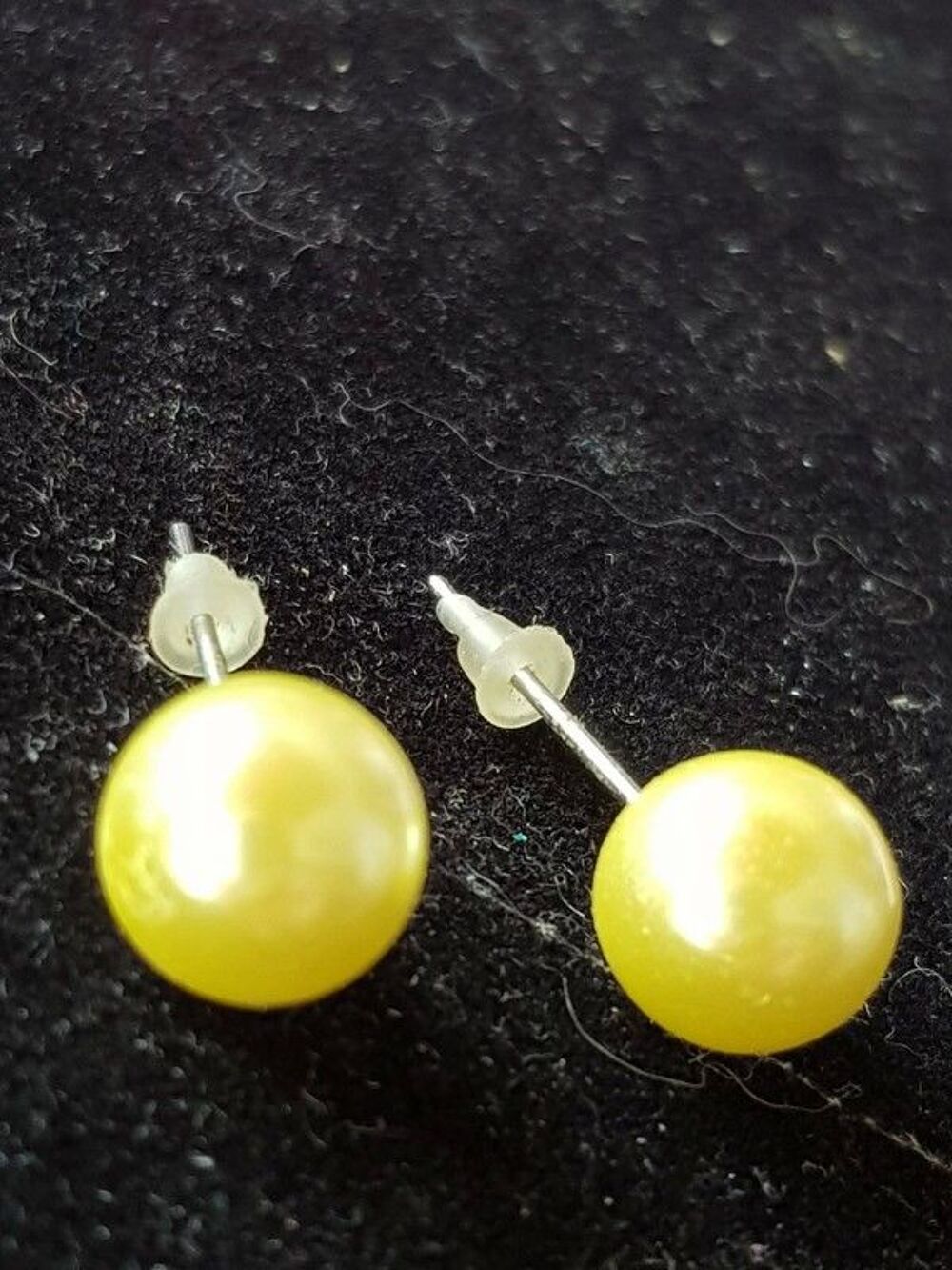 Perle jaune p&acirc;le nacr&eacute;e 8 mm neuve 1e Bijoux et montres