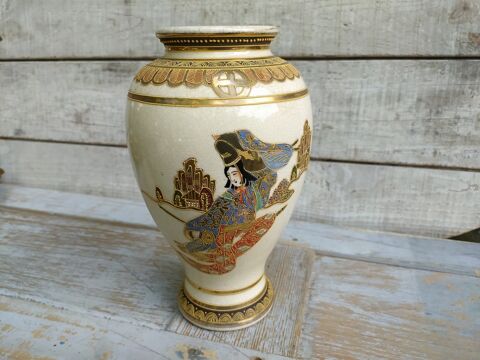 Ancien Vase Satsuma Faence Japon dbut XXme   1 Loches (37)