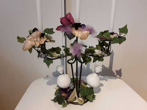 Bougoir 3 bougies 
D�coration multicolore  15 Le Coudray (28)