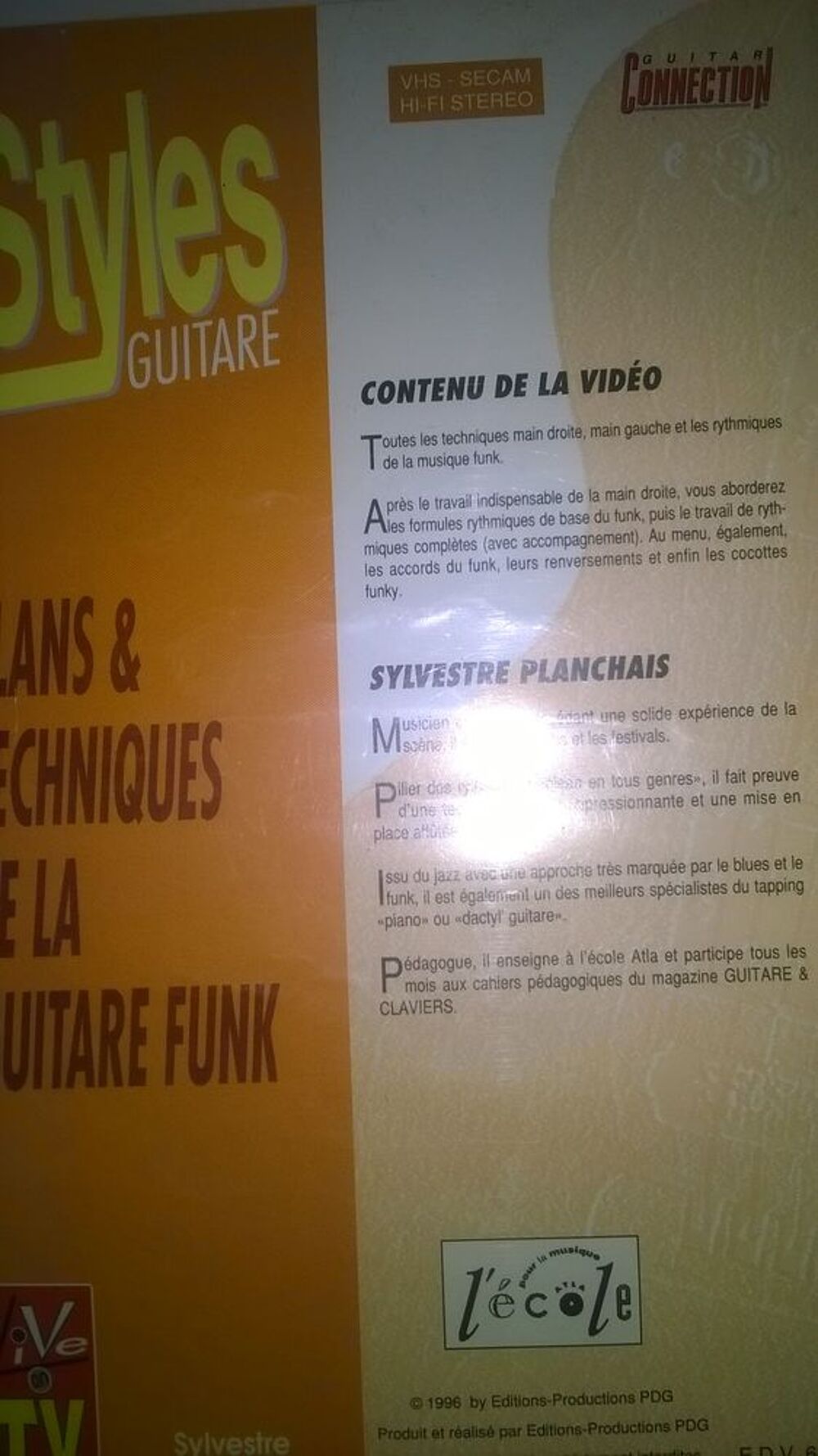 Cassette vhs pour la technique de la guitare fu Instruments de musique