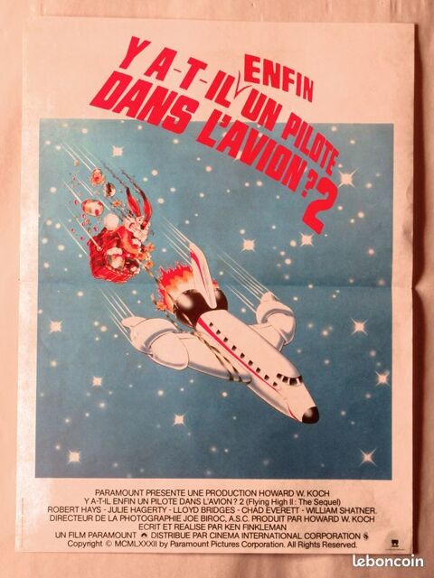 AFFICHE ORIGINALE Y A-T-IL ENFIN UN PILOTE DANS L'AVION 10 Curtafond (01)