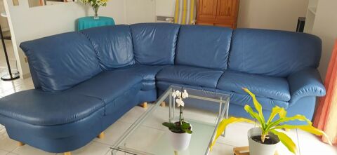 Canap� d'angle Simili Cuir Bleu 300 Pau (64)