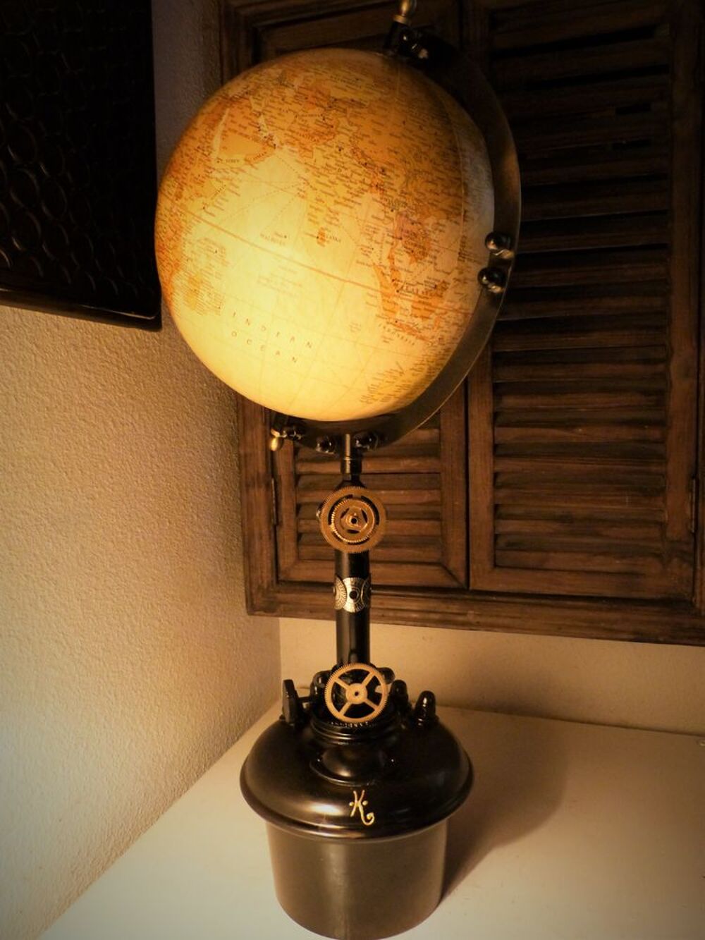 Globe Terrestre &quot;ANTIQUE EARTH&quot; Steampunk Dcoration