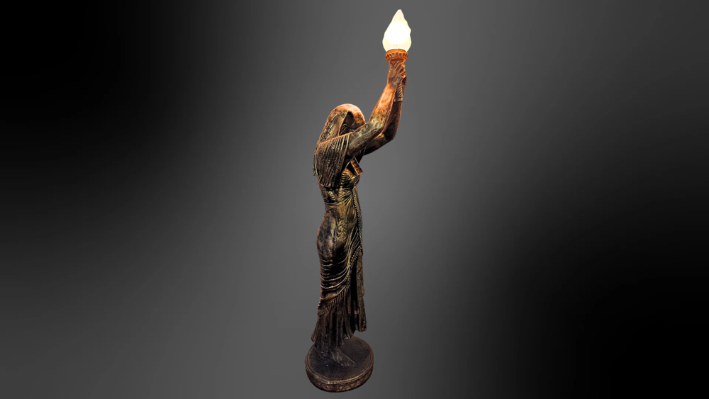 Superbe Statue-Lampe de style Egyptien Décoration