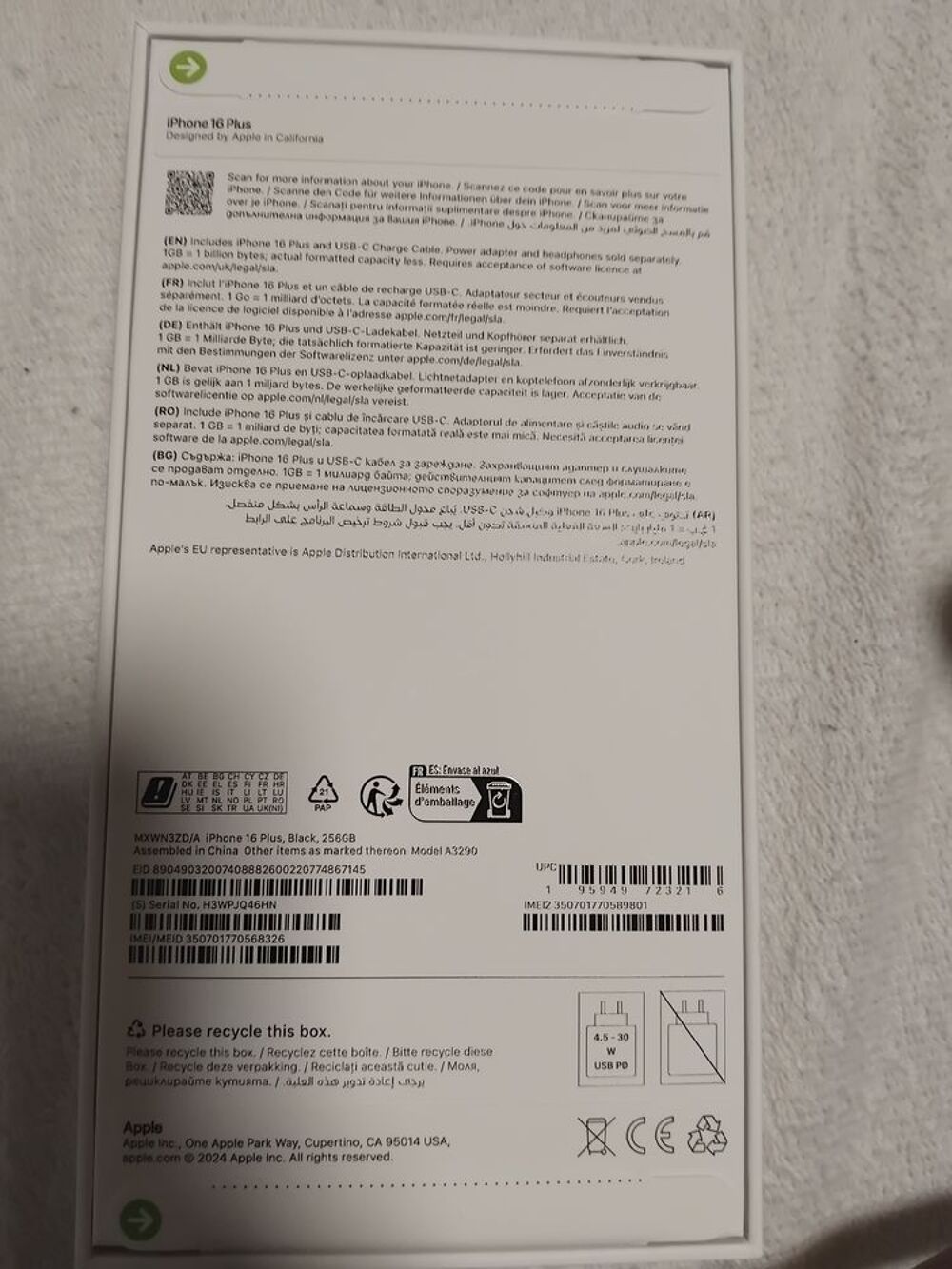 Apple Iphone 16Plus 256 Go Téléphones et tablettes