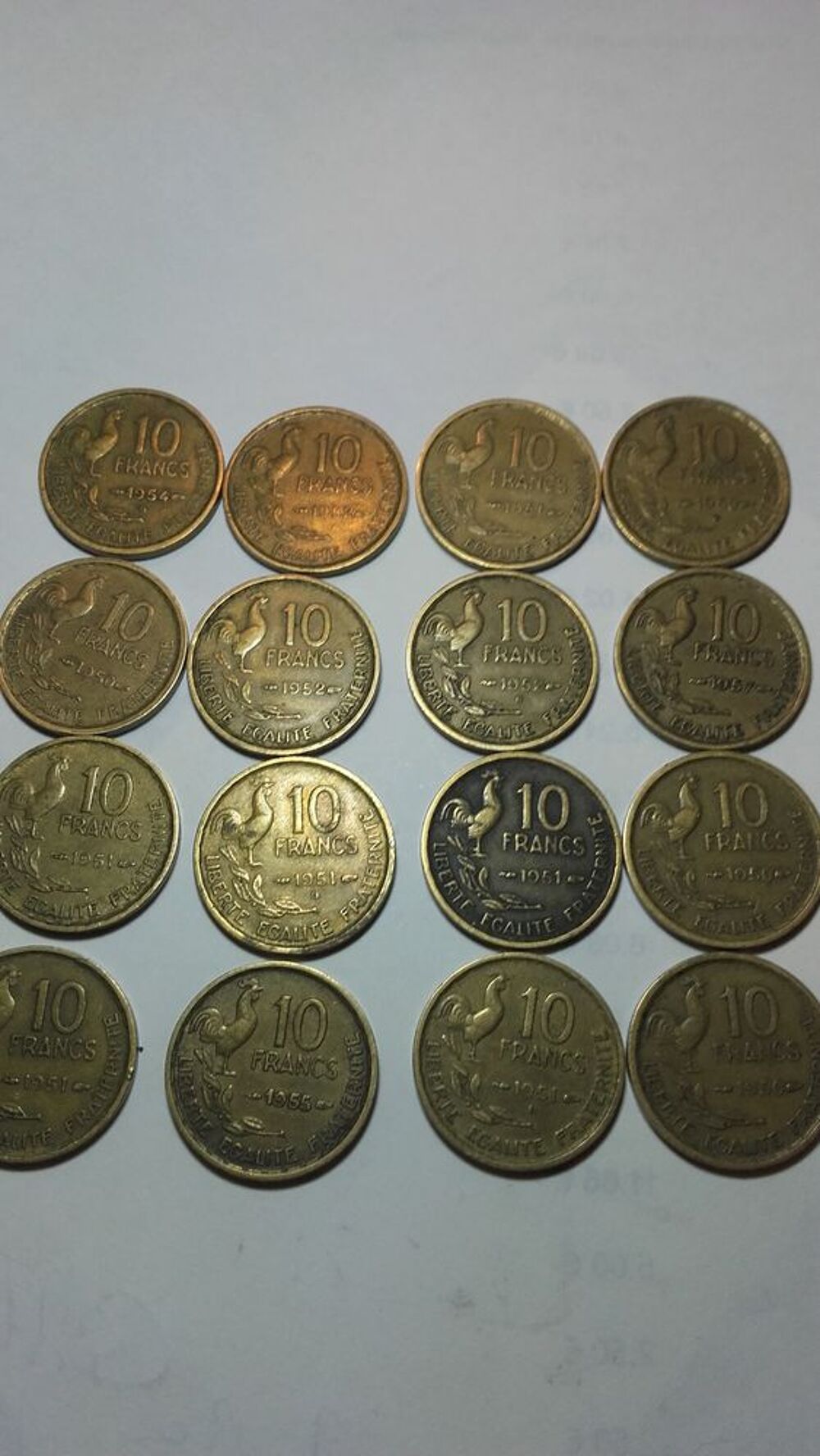 Second lot de 16 pi&egrave;ces de 10 Francs Guiraud . 
