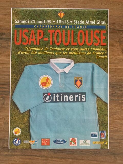 Affiche ancienne Match Rugby  USAP / Toulousain 20 Saleilles (66)