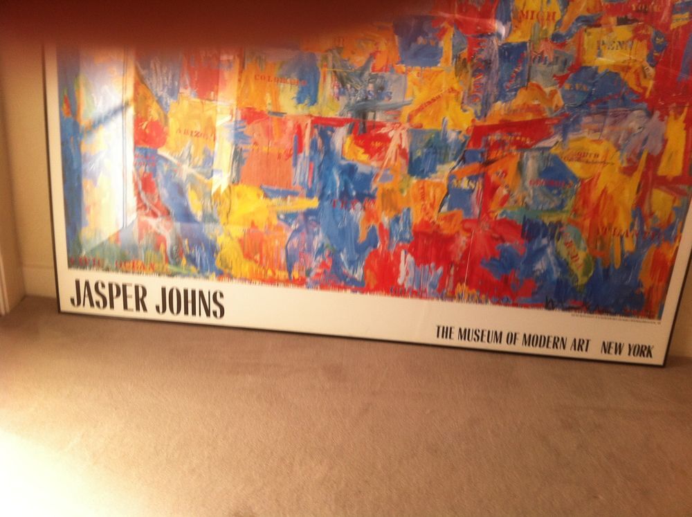 AFFICHE DU TABLEAU de JASPER JOHNS, MAP OF THE USA, EXPO 1989 du MOMA de NEW YORK Dcoration