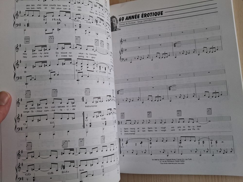 Partitions, Musique Serge Gainsbourg Livres et BD
