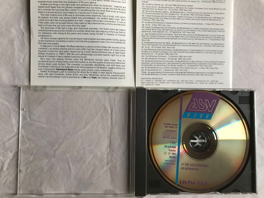 CD Bix Beiderbecke - At The Jazz Band Ball CD et vinyles