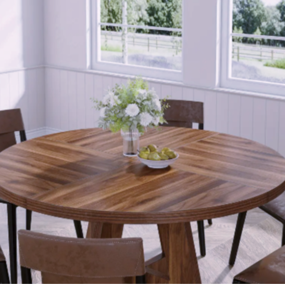 Table ronde en bois massif ? &eacute;l&eacute;gance naturelle &amp; conviviali Meubles