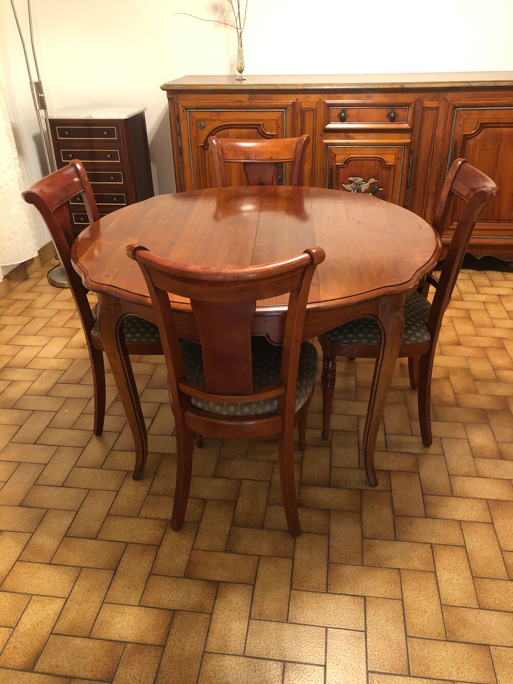 Table merisier ronde &agrave; manger Meubles