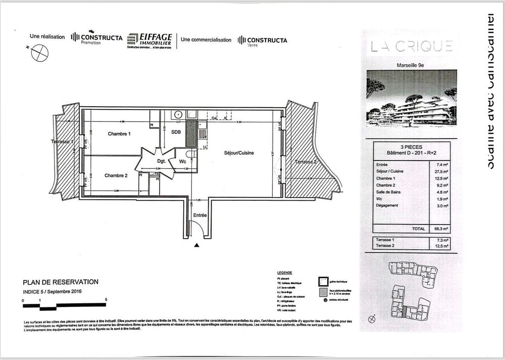 Vente Appartement T3 66M2 traversant parfait état avec vue Calanques Box inclu Marseille 9